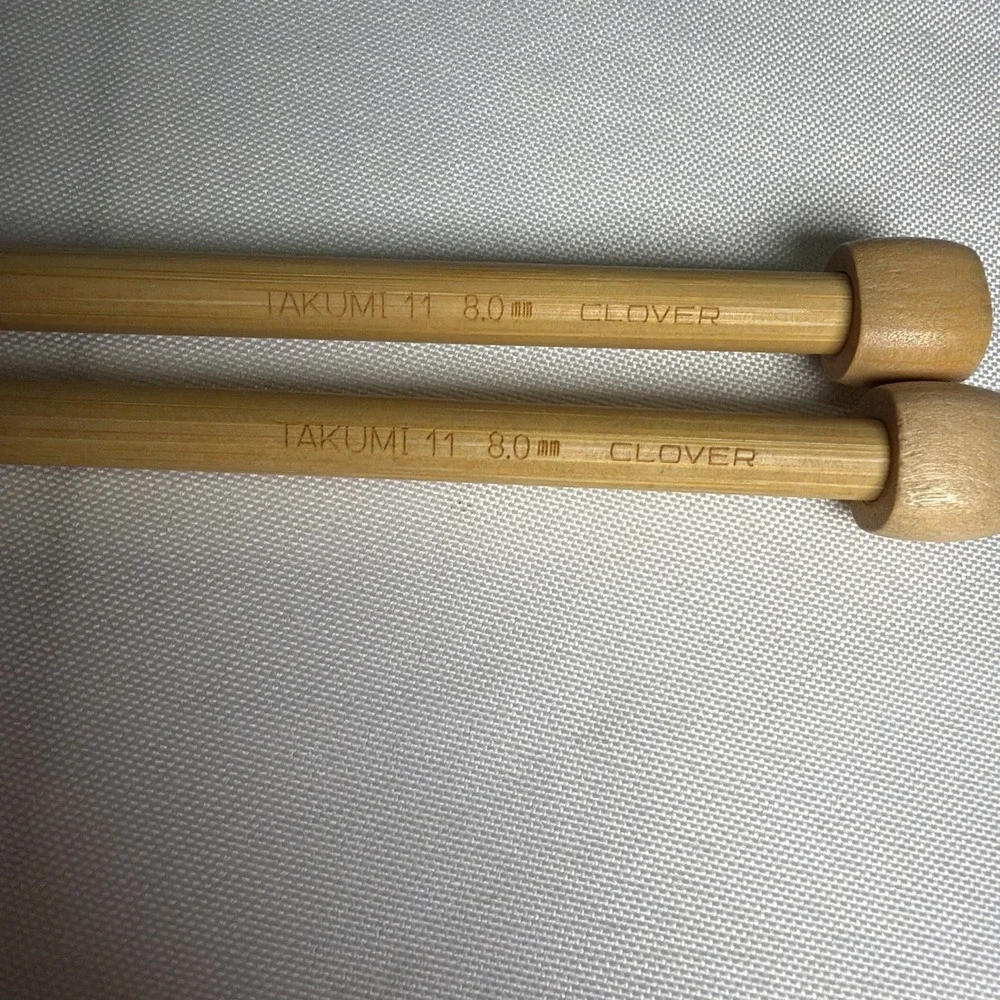 LOT of CLOVER TAKUMI BAMBOO Knitting Needles Sizes 8, 17 (12.75mm), 11 (8mm) Etc